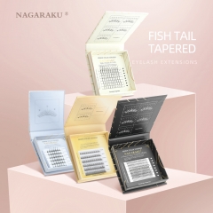 NAGARAKU A/M Shape Tapered Flat Base Fluffy Eyelash Extension Spikes Matte Cluster Make up